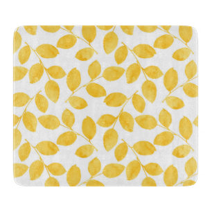 Planche À Découper Motif de l'aquarelle jaune de moutarde