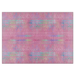 Planche À Découper Motif de licorne bohémienne iridescente