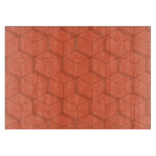 Planche À Découper Motif de ligne de cube tendance, rétro, dynamique 