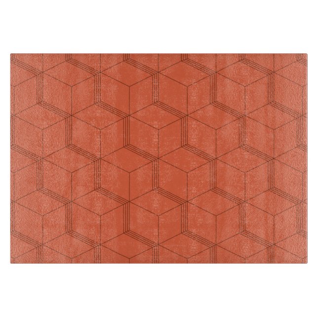 Planche À Découper Motif de ligne de cube tendance, rétro, dynamique  (Devant)
