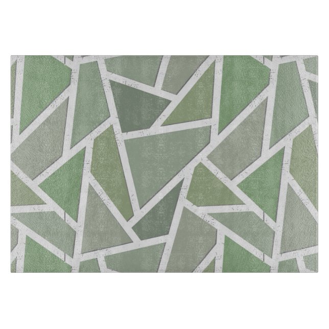 Planche À Découper Motif de mosaïque vert olive (Devant)