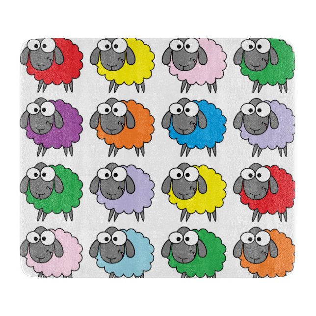 Planche À Découper Motif de mouton coloré du dessin (Devant)