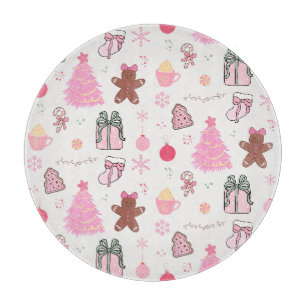 Planche À Découper Motif de Noël rose