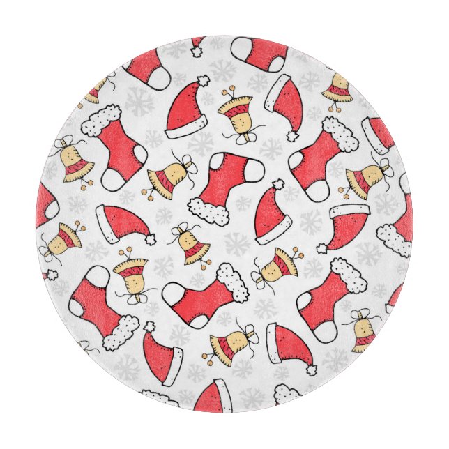 Planche À Découper Motif de Noël sans couture, design festif. (Devant)
