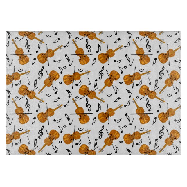 Planche À Découper Motif de notes de musique violon (Devant)