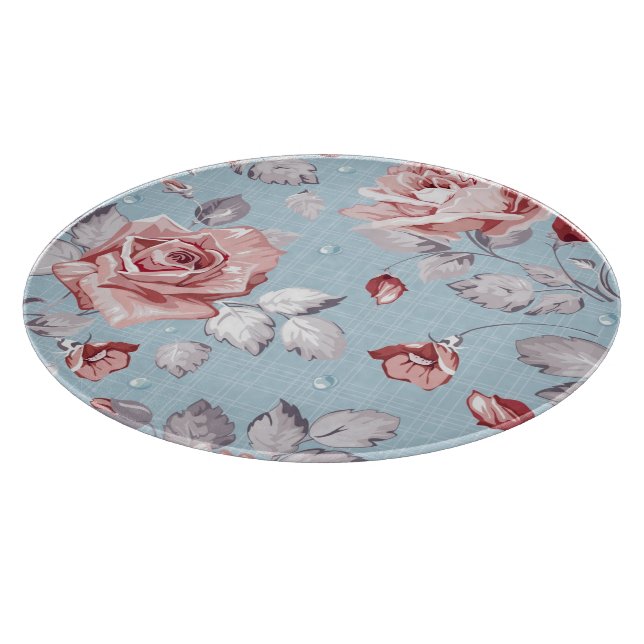 Planche À Découper Motif de papier peint d'élégance des roses roses 2 (Coin)