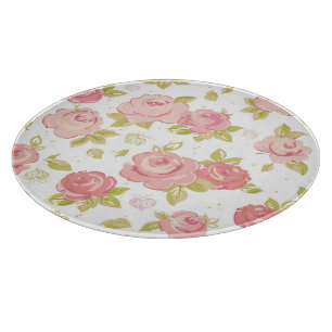 Planche À Découper Motif de papier peint d'élégance des roses roses 3