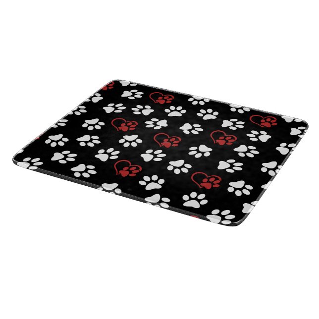 Planche À Découper Motif de pattes, Pattes blanches, Pattes rouges, C (Coin)