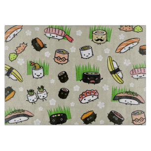 Planche À Découper Motif de personnages de sushi