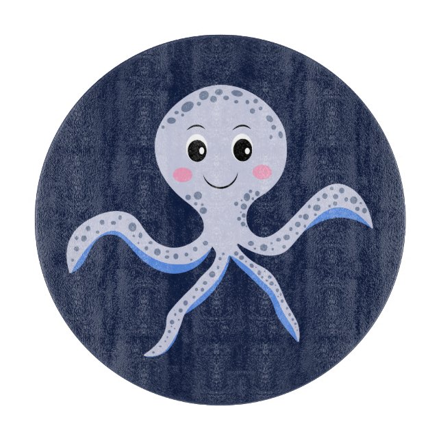 Planche À Découper Motif de Pieuvre Mignonne (Devant)