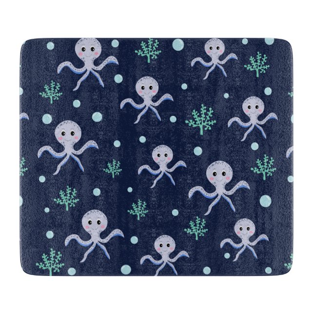 Planche À Découper Motif de Pieuvre Mignonne (Devant)