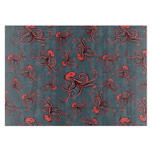 Planche À Découper Motif de pieuvre sournois (Devant)