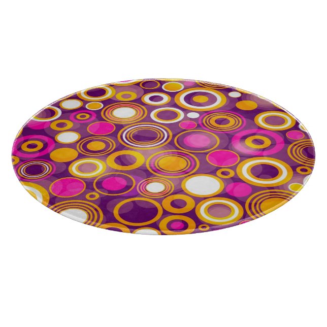 Planche À Découper Motif de point violet de polka (Coin)