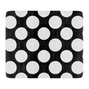 Planche À Découper Motif de pois blanc noir moderne