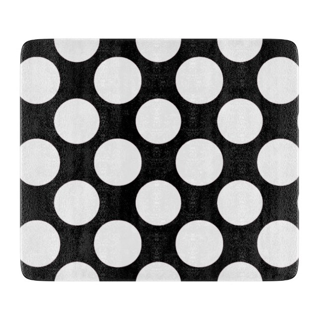 Planche À Découper Motif de pois blanc noir moderne (Devant)