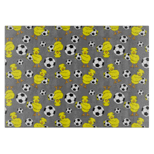 Planche À Découper Motif de poussins de football