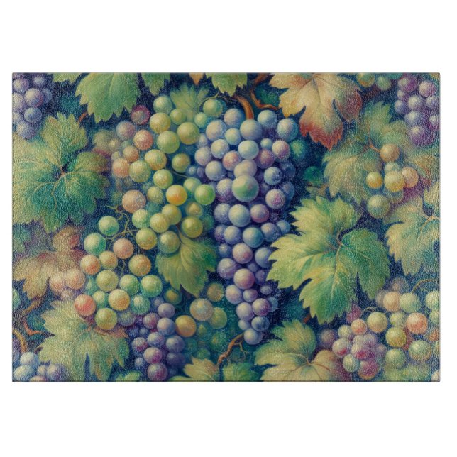 Planche À Découper Motif de raisin coloré (Devant)