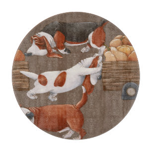Planche À Découper Motif de récolte Citrouille Basset Hound