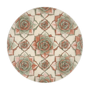 Planche À Découper Motif de rose succulente stylisé Rose sauge rose