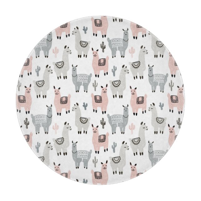 Planche À Découper Motif de sourire de lamas (Devant)