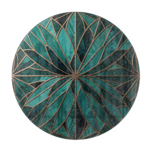Planche À Découper Motif de starburst géométrique doré Art Déco Luxe