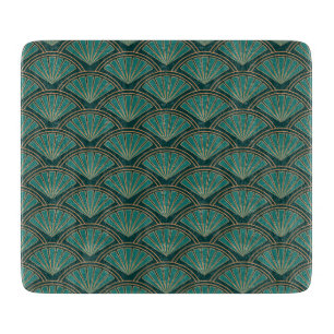 Planche À Découper Motif de style Art déco en vert turquoise