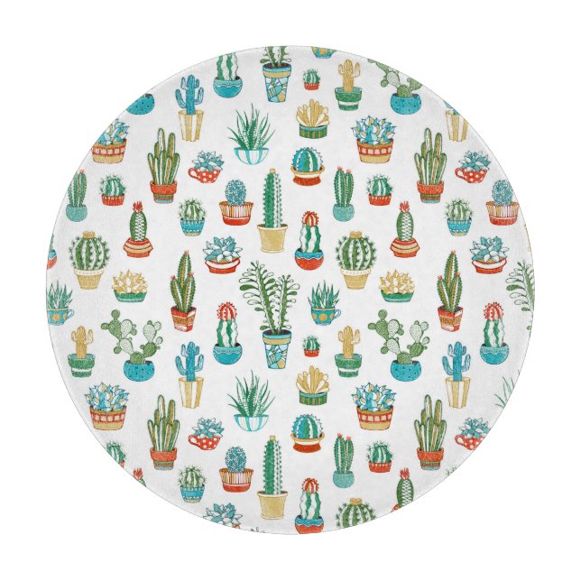 Planche À Découper Motif de Succulents (Devant)