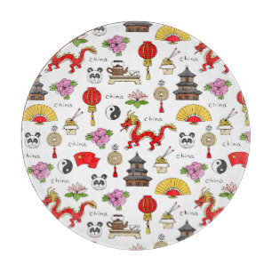 Planche À Découper Motif de symboles de la Chine