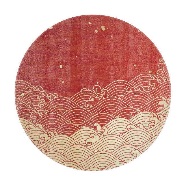 Planche À Découper Motif de texture papier d'onde dorée (Devant)