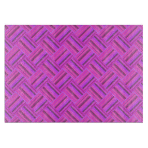 Planche À Découper Motif de tissage en diagonale à rayures roses