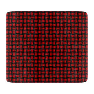 Planche À Découper Motif de tissage rouge noir