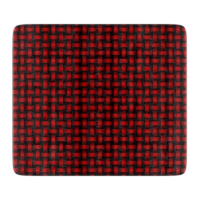 Planche À Découper Motif de tissage rouge noir (Devant)