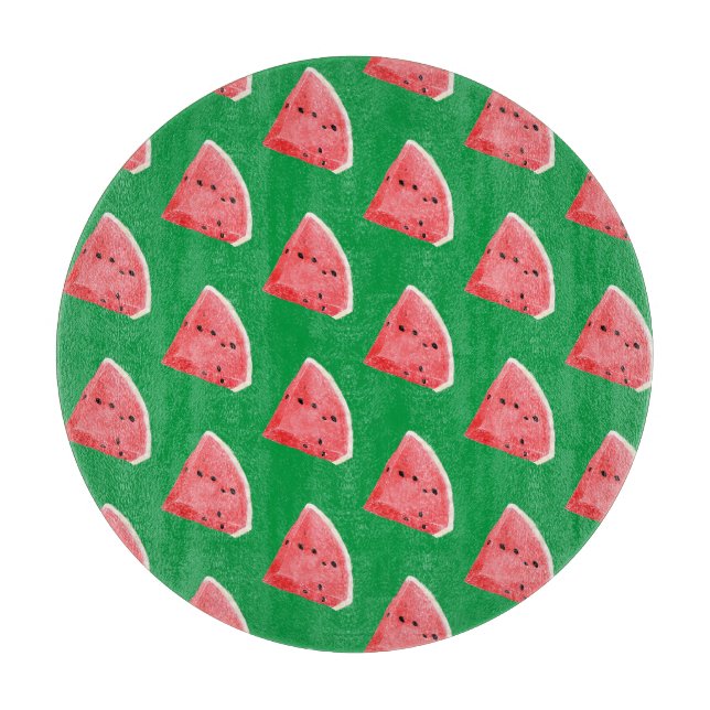 Planche À Découper Motif de tranches de pastèque d'été  (Devant)