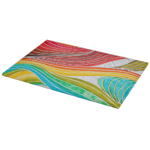 Planche À Découper Motif de vague dessiné par des peintures