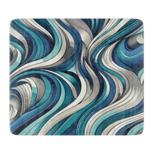 Planche À Découper Motif de vague d'inspiration océanique