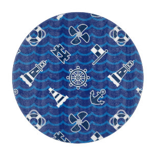 Planche À Découper Motif de vagues nautique mignon