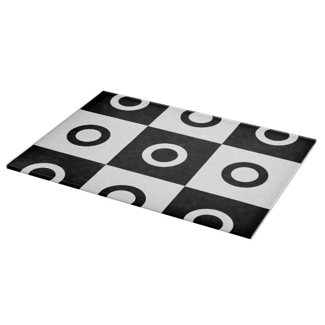 Planche À Découper Motif de vérification noir et blanc (Coin)