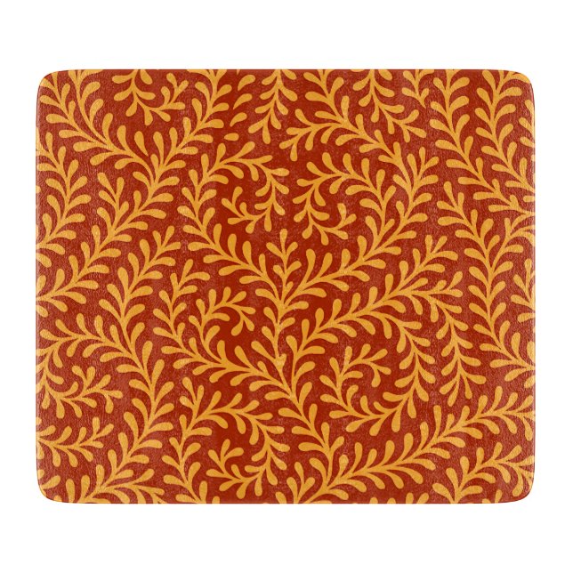 Planche À Découper Motif de vigne feuillue jaune doré (Devant)