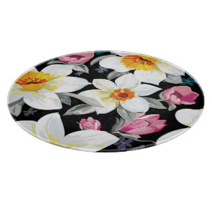 Planche À Découper Motif d'élégance avec des fleurs de narcisse