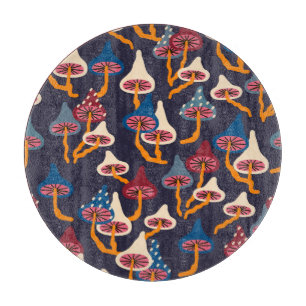 Planche À Découper Motif d'enrobage de tissu d'illustration de champi