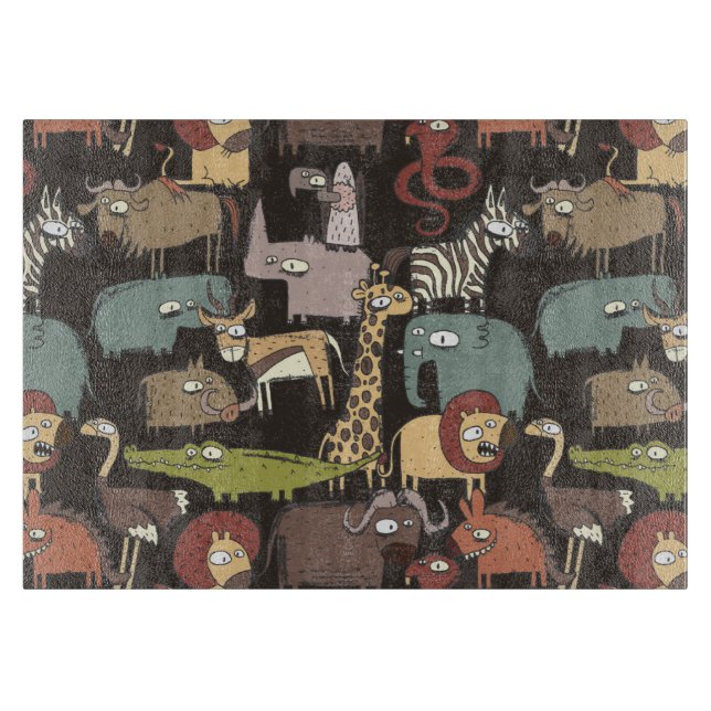 Planche À Découper Motif des animaux africains (Devant)