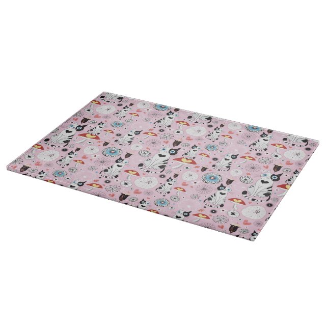 Planche À Découper motif des chats et des fleurs (Coin)