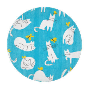 Planche À Découper Motif des chats et papillons