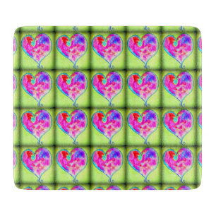 Planche À Découper motif des coeurs roses tourbillonnant
