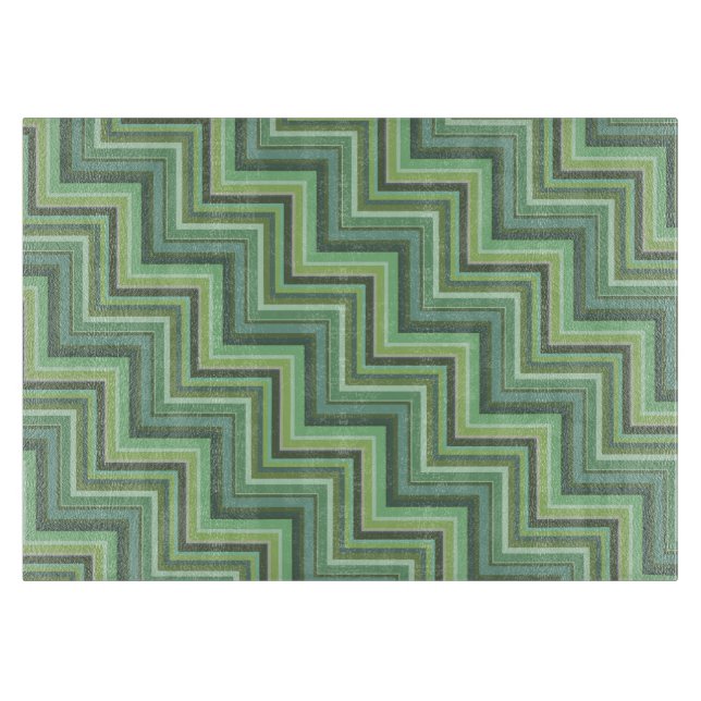 Planche À Découper Motif d'escalier à rayures vert olive (Devant)