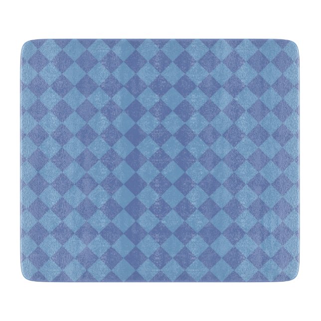 Planche À Découper Motif diamant à carreaux bleus (Devant)