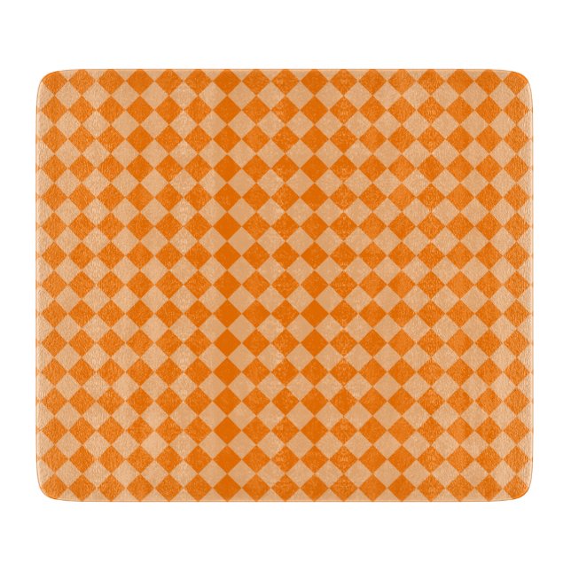 Planche À Découper Motif diamant à carreaux orange (Devant)