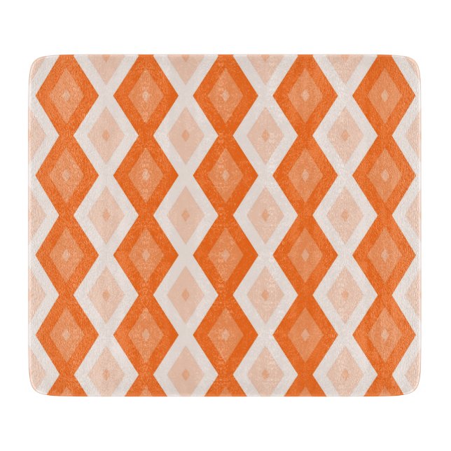 Planche À Découper Motif diamant orange (Devant)