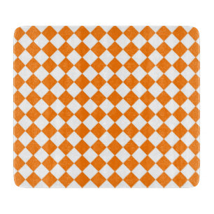 Planche À Découper Motif diamant Orange White Checker