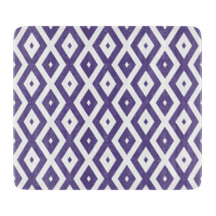 Planche À Découper Motif diamant ultra violet et blanc